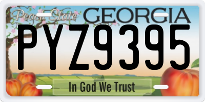 GA license plate PYZ9395