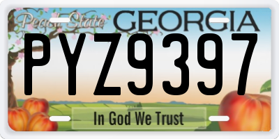 GA license plate PYZ9397