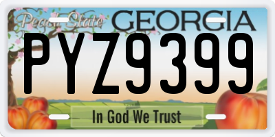 GA license plate PYZ9399