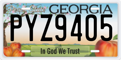 GA license plate PYZ9405