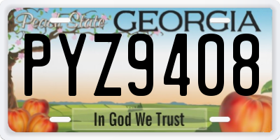 GA license plate PYZ9408