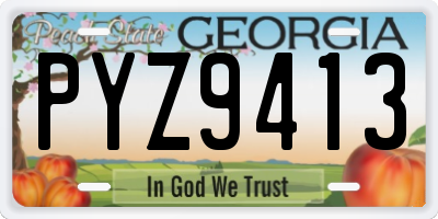 GA license plate PYZ9413