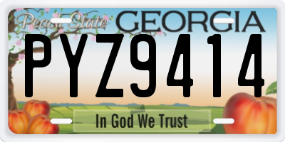 GA license plate PYZ9414