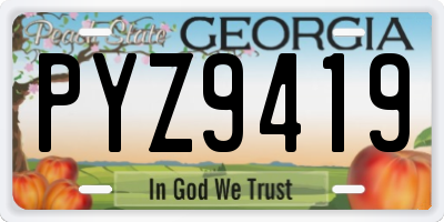 GA license plate PYZ9419