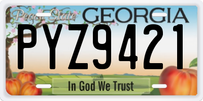 GA license plate PYZ9421