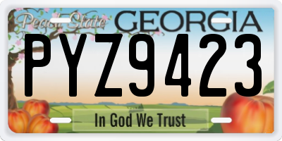 GA license plate PYZ9423