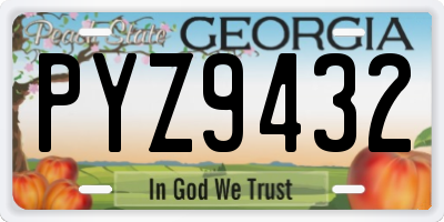 GA license plate PYZ9432