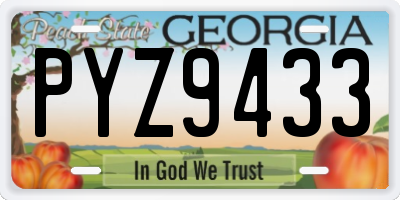 GA license plate PYZ9433