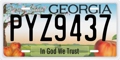 GA license plate PYZ9437