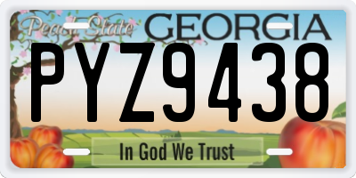 GA license plate PYZ9438