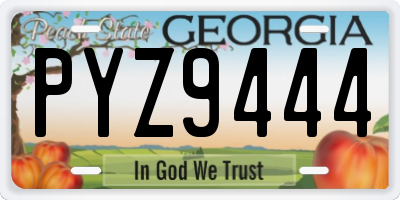 GA license plate PYZ9444