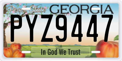 GA license plate PYZ9447