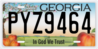 GA license plate PYZ9464