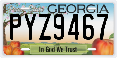 GA license plate PYZ9467