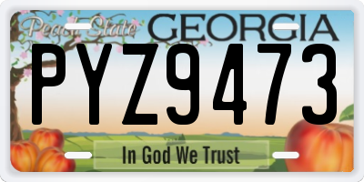 GA license plate PYZ9473
