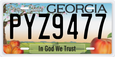 GA license plate PYZ9477