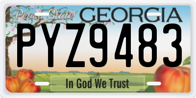 GA license plate PYZ9483