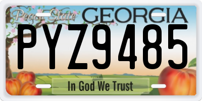 GA license plate PYZ9485