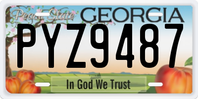 GA license plate PYZ9487