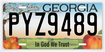 GA license plate PYZ9489