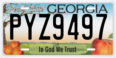 GA license plate PYZ9497