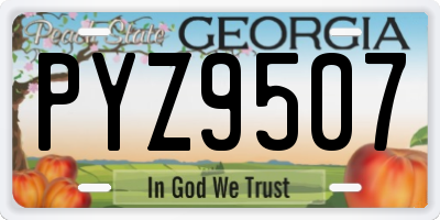 GA license plate PYZ9507
