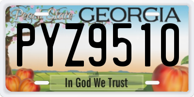 GA license plate PYZ9510