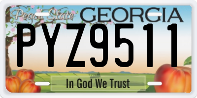 GA license plate PYZ9511