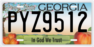 GA license plate PYZ9512