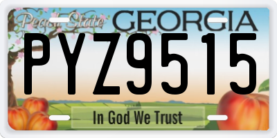 GA license plate PYZ9515