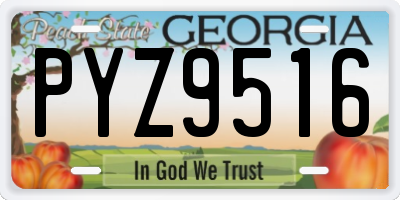 GA license plate PYZ9516