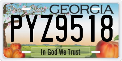 GA license plate PYZ9518