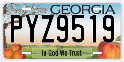 GA license plate PYZ9519