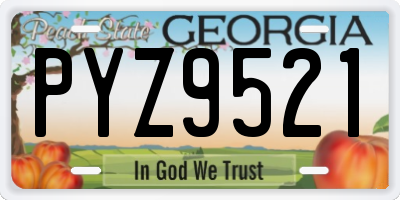 GA license plate PYZ9521