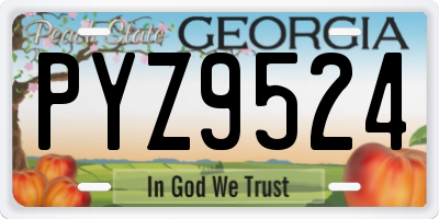 GA license plate PYZ9524
