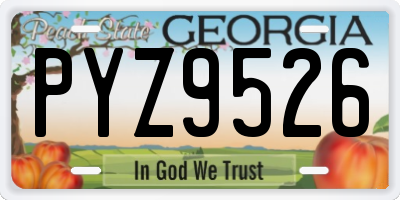 GA license plate PYZ9526