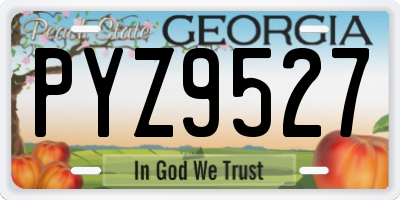 GA license plate PYZ9527