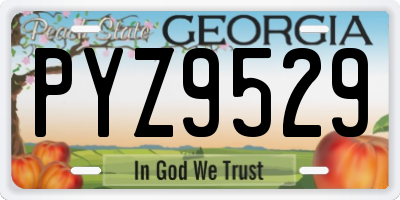 GA license plate PYZ9529