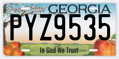 GA license plate PYZ9535