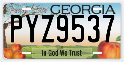 GA license plate PYZ9537