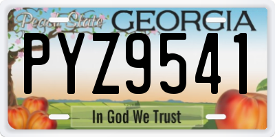 GA license plate PYZ9541