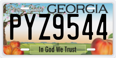 GA license plate PYZ9544