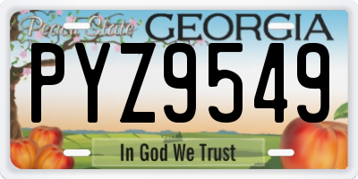 GA license plate PYZ9549