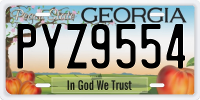 GA license plate PYZ9554