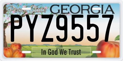 GA license plate PYZ9557