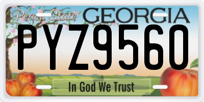 GA license plate PYZ9560