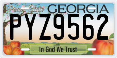 GA license plate PYZ9562