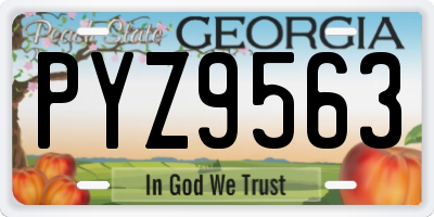 GA license plate PYZ9563
