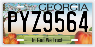 GA license plate PYZ9564