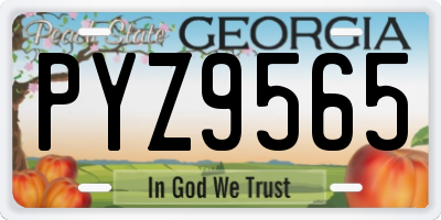 GA license plate PYZ9565